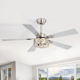 Bellova 48" Crystal Fandelier Ceiling Fan With Remote