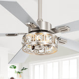 Bellova 48" Crystal Fandelier Ceiling Fan With Remote