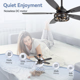 Orlena 48-Inch Crystal Fandelier Ceiling Fan With Light