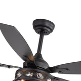 Orlena 48-Inch Crystal Fandelier Ceiling Fan With Light