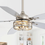 Orlena 48-Inch Crystal Fandelier Ceiling Fan With Light
