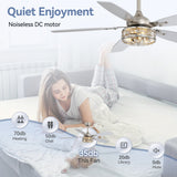 Orlena 48-Inch Crystal Fandelier Ceiling Fan With Light