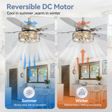 Orlena 48-Inch Crystal Fandelier Ceiling Fan With Light