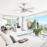 Orlena 48-Inch Crystal Fandelier Ceiling Fan With Light