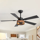 Briaron 48-Inch 5-Blade Ceiling Fan with Light & Remote