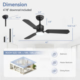 Caselle 42" 3-Blade Ceiling Fan With LED Light & Remote
