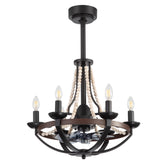 Delara 22" Farmhouse Chandelier Ceiling Fan With Light & Remote
