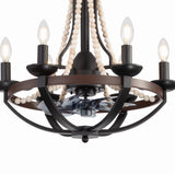 Delara 22" Farmhouse Chandelier Ceiling Fan With Light & Remote