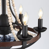 Delara 22" Farmhouse Chandelier Ceiling Fan With Light & Remote