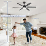 Drayis 46-Inch 6-Blade Ceiling Fan With Light, 2-Pack