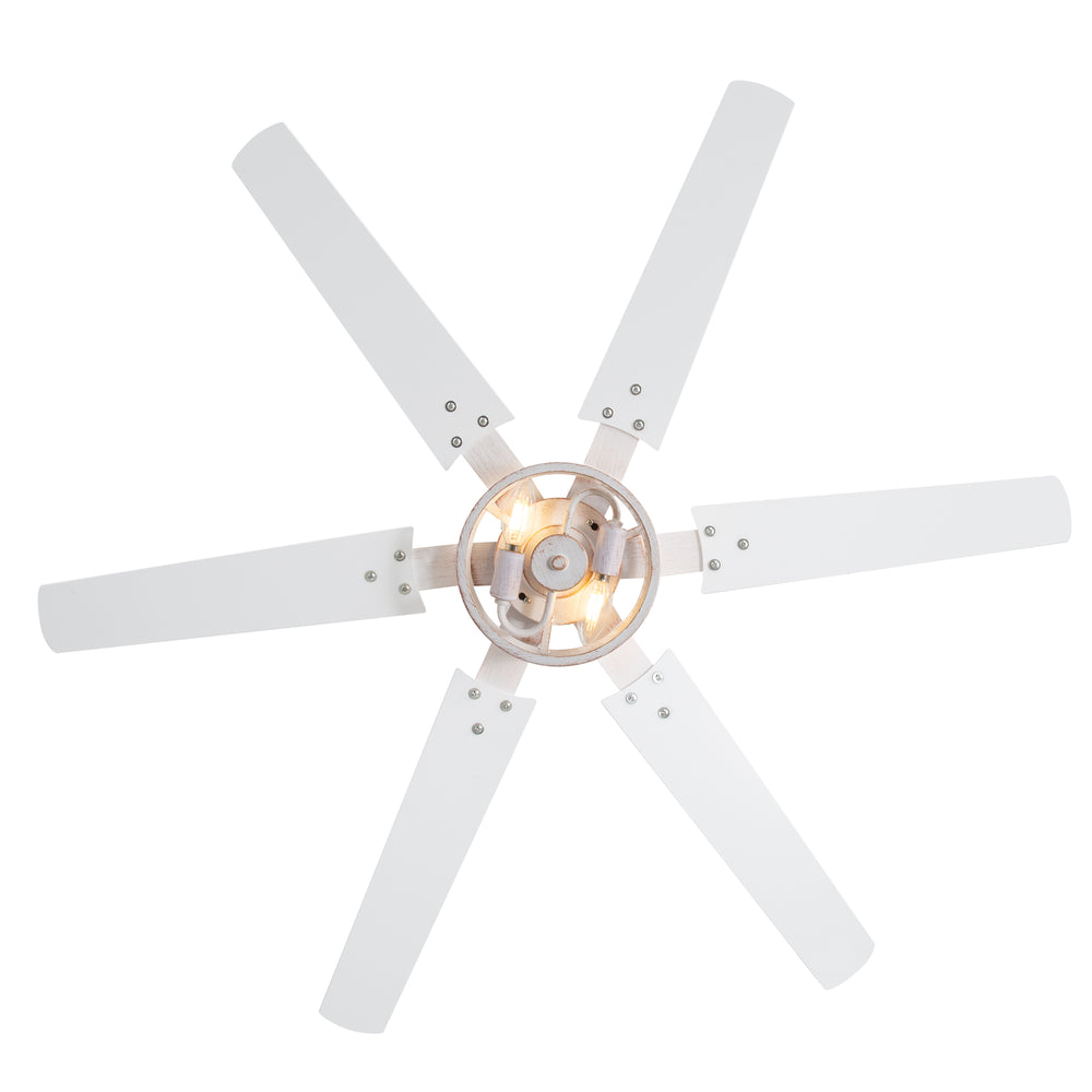 Elden 46-Inch White Ceiling Fans With Lights, 2-Pack