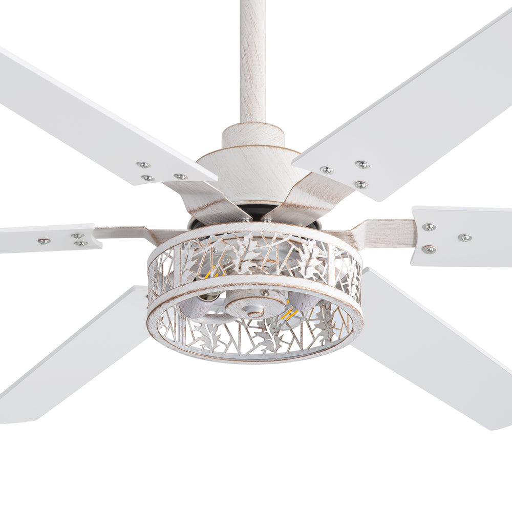 Elden 46-Inch White Ceiling Fans With Lights, 2-Pack