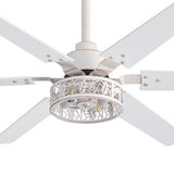 Elden 46-Inch White Ceiling Fans With Lights, 2-Pack