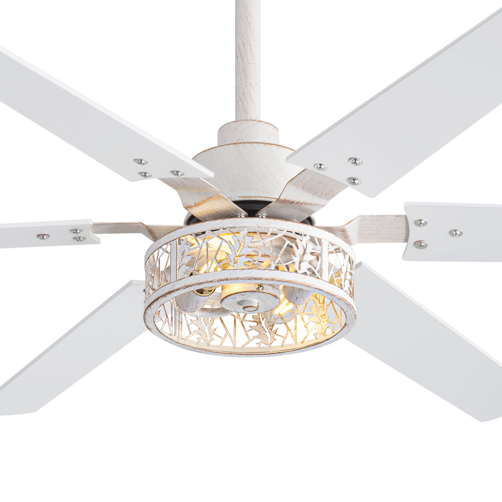 Elden 46-Inch White Ceiling Fans With Lights, 2-Pack