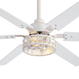 Elden 46-Inch White Ceiling Fans With Lights, 2-Pack