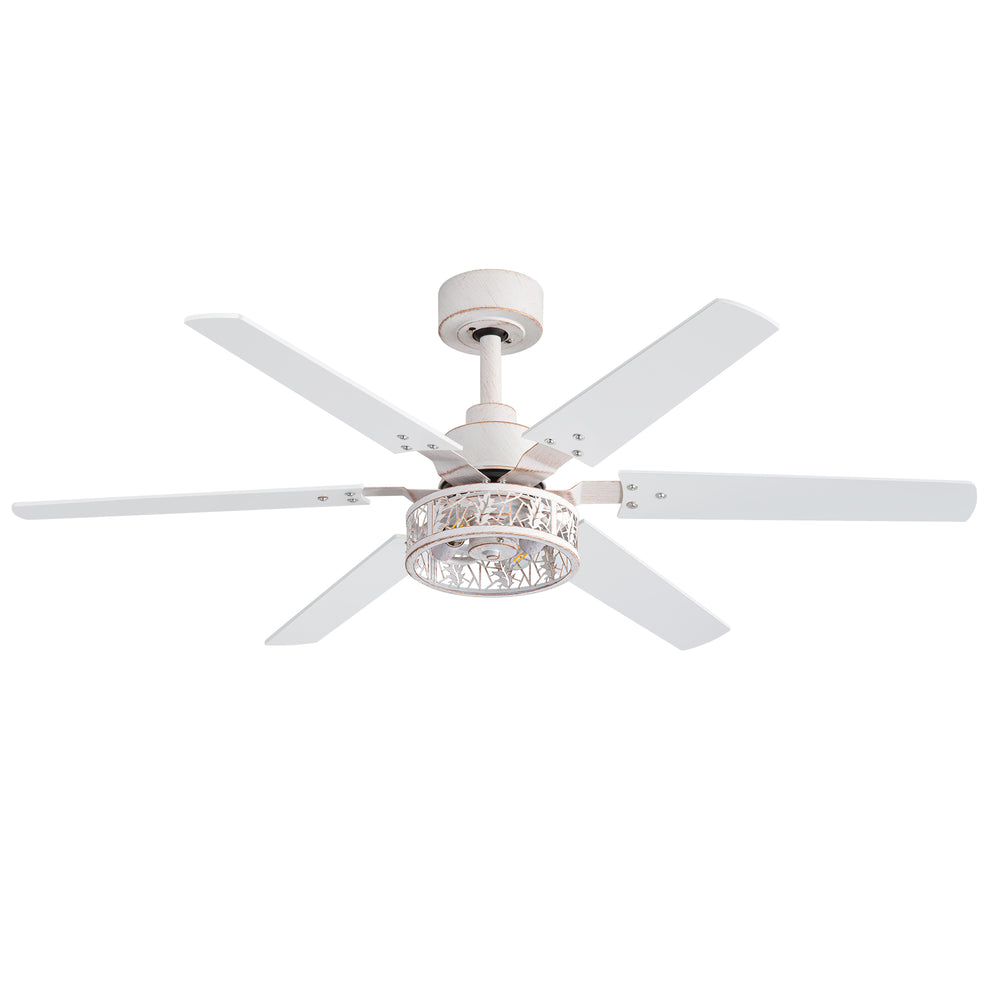 Elden 46-Inch White Ceiling Fans With Lights, 2-Pack