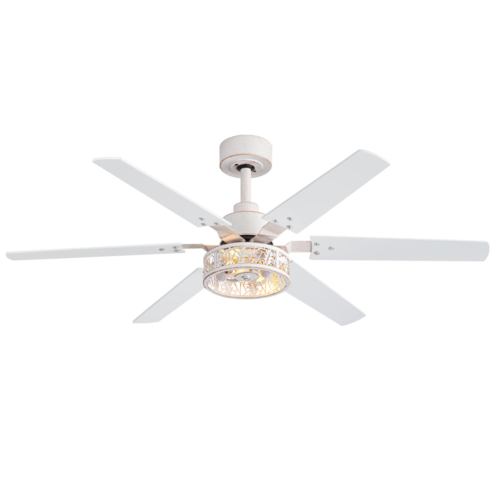 Elden 46-Inch White Ceiling Fans With Lights, 2-Pack