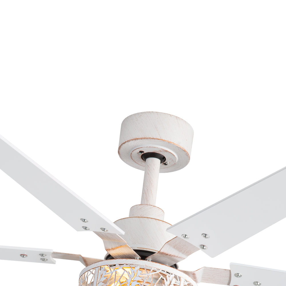 Elden 46-Inch White Ceiling Fans With Lights, 2-Pack