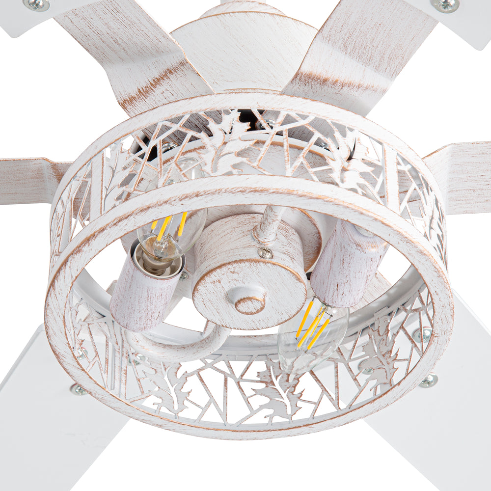 Elden 46-Inch White Ceiling Fans With Lights, 2-Pack