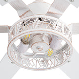 Elden 46-Inch White Ceiling Fans With Lights, 2-Pack