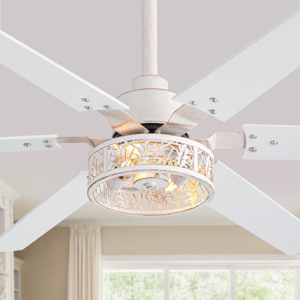 Elden 46-Inch White Ceiling Fans With Lights, 2-Pack