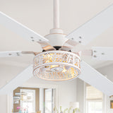 Elden 46-Inch White Ceiling Fans With Lights, 2-Pack