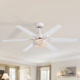 Elden 46-Inch White Ceiling Fans With Lights, 2-Pack