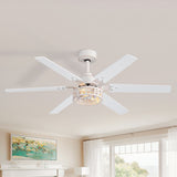Elden 46-Inch White Ceiling Fans With Lights, 2-Pack