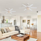 Elden 46-Inch White Ceiling Fans With Lights, 2-Pack