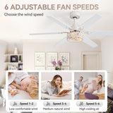 Elden 46-Inch White Ceiling Fans With Lights, 2-Pack