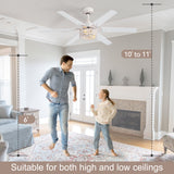 Elden 46-Inch White Ceiling Fans With Lights, 2-Pack