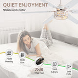 Elden 46-Inch White Ceiling Fans With Lights, 2-Pack