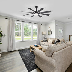 52-inch Modern Ceiling Fan with 8 Reversible Blades, 22W LED Light, Quiet DC Motor, 3 Color Temps, Remote Control, 4"and 8" Downrods Included