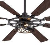 Emelle 52-Inch 8-Blade Ceiling Fan With Light & Remote