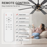 Emelle 52-Inch 8-Blade Ceiling Fan With Light & Remote