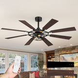 Emelle 52-Inch 8-Blade Ceiling Fan With Light & Remote