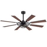 Emelle 52-Inch 8-Blade Ceiling Fan With Light & Remote