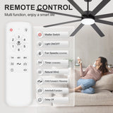 Luminor 72-inch 8-blade ceiling fan remote control 6 speeds timer 1 4 8 hours natural wind reverse anti theft delay off