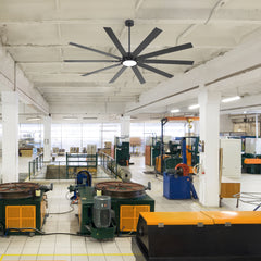 Breezary 84" 10-Blade Silent DC Motor Modern Industrial Ceiling Fan with 3-CCT LED Light (3 Downrods Included)