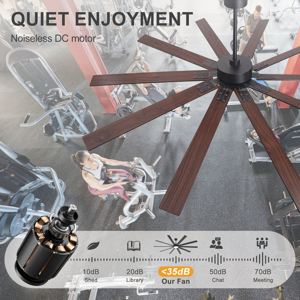 Evis 84 Inch Ceiling Fan With Light and Remote