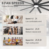 Evis 84 Inch Ceiling Fan With Light and Remote