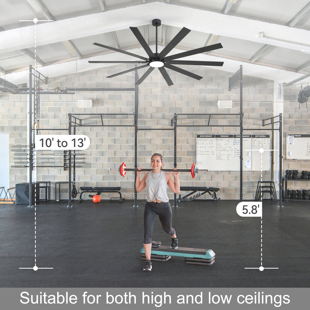 Evis 84 Inch Ceiling Fan With Light and Remote