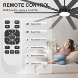 Evis 84 Inch Ceiling Fan With Light and Remote
