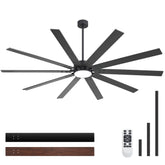 Evis 84 Inch Ceiling Fan With Light and Remote