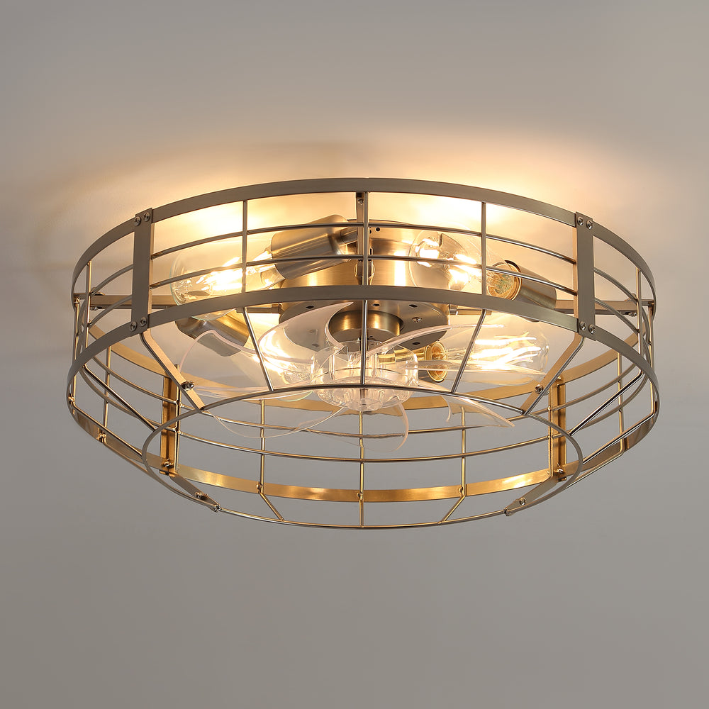 Aravelle 20" Caged Ceiling Fan With Light & Remote