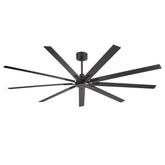 Studio product view Virelia 84-inch large black 9-blade ceiling fan without light