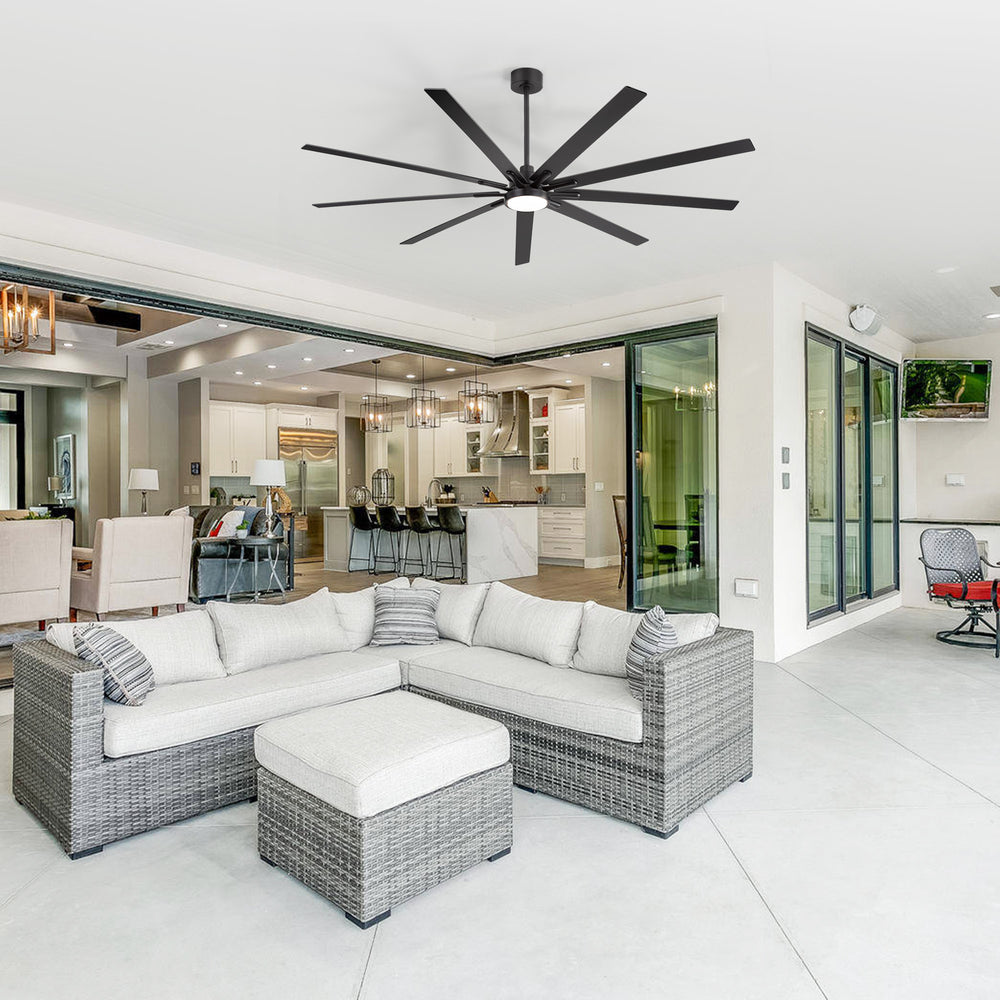 Virelia 84 Inch Large Ceiling Fan for Living Room With Light and Remote