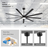 Virelia 84 Inch Large Ceiling Fan for Living Room With Light and Remote