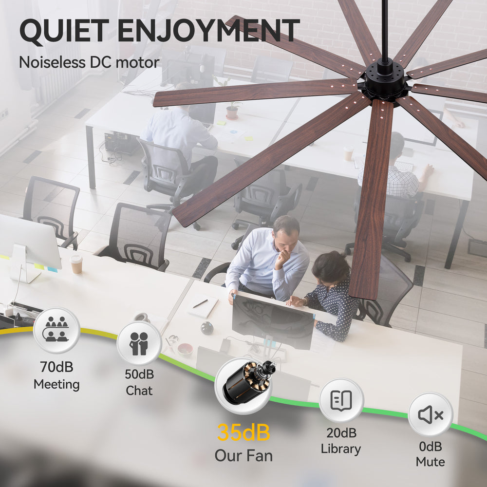 Virelia 84 Inch Large Ceiling Fan for Living Room With Light and Remote