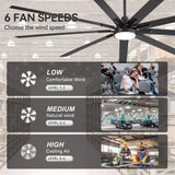 Virelia 84 Inch Large Ceiling Fan for Living Room With Light and Remote